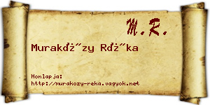 Muraközy Réka névjegykártya